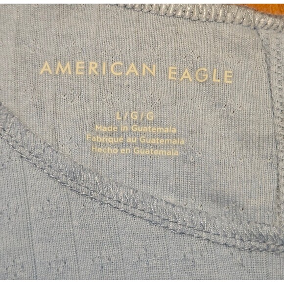 American Eagle Size Large Girls Light Baby Blue Crop Top Tank Soft - Picture 2 of 3
